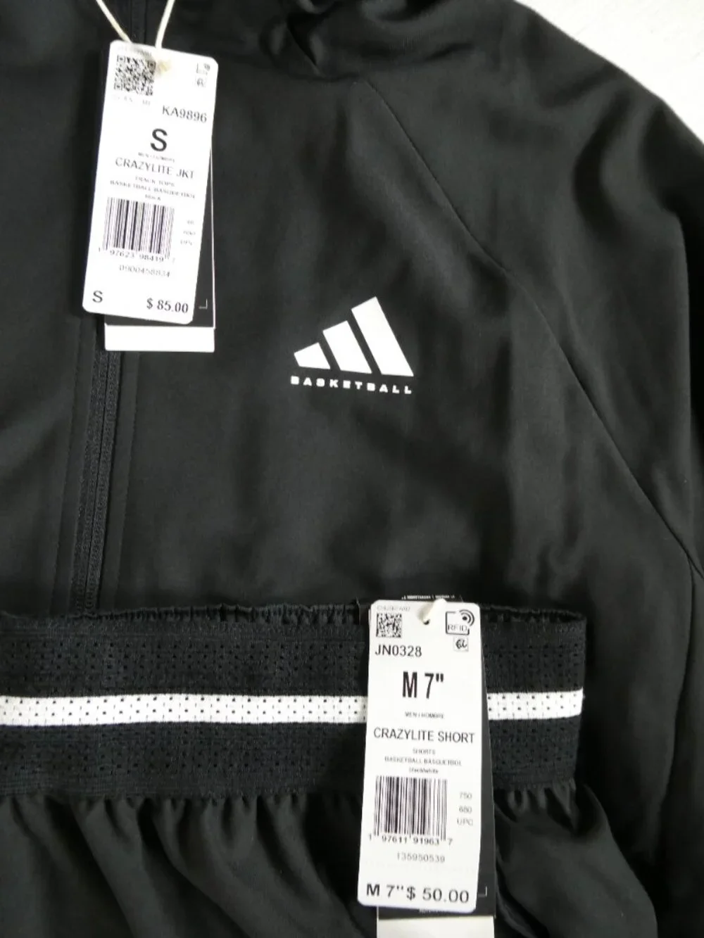 Adidas Men’s Crazylite 2 Piece Short Set Black‎ Jacket KA9896 S Shorts JN0328 M